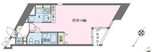 ドゥーエ学芸大学(ワンルーム/2階)の間取り写真