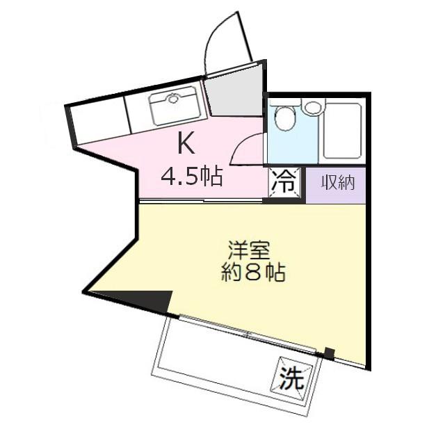サンライズ大原(1K/2階)の間取り写真