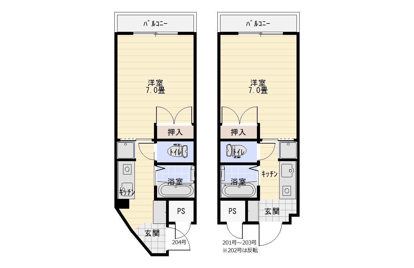 システックビル(1K/2階)の間取り写真