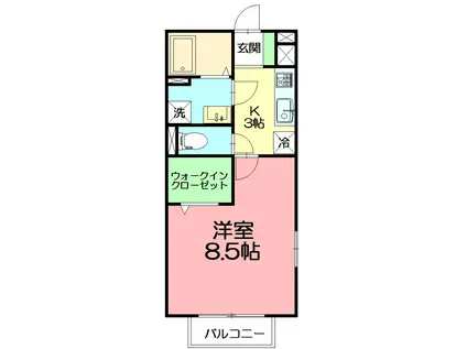 CASA DEL SOL(1K/1階)の間取り写真