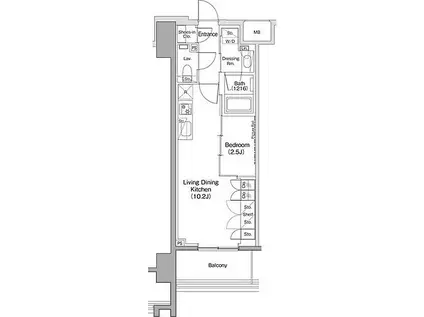 ヴェール・クレール大崎(1LDK/3階)の間取り写真