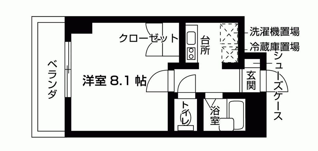 ウイステリア星ヶ丘(1K/5階)の間取り写真