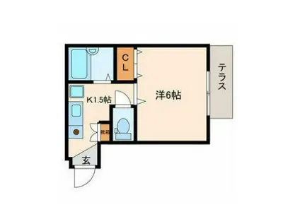 AIマンション(1K/1階)の間取り写真