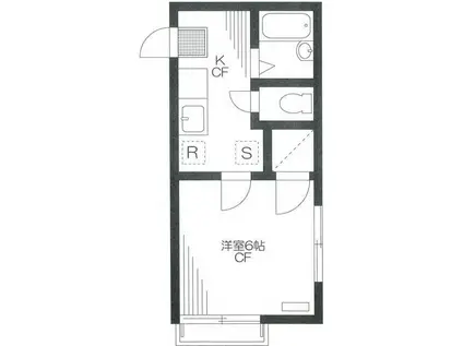 サンティーナS(1K/1階)の間取り写真