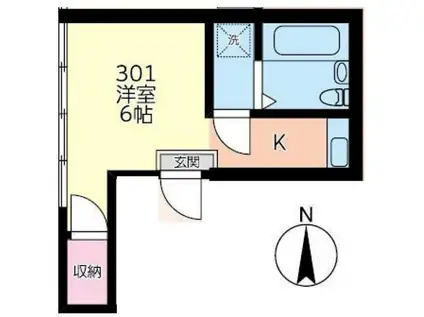 関東高圧ビル(1K/3階)の間取り写真