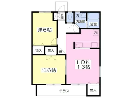 フォレスト(2LDK/1階)の間取り写真