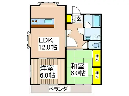 リバーサイドインウェルネス(2LDK/1階)の間取り写真