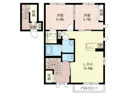 アンビエラ(2LDK/2階)の間取り写真