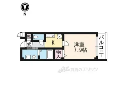 ロ・クレール(1K/1階)の間取り写真