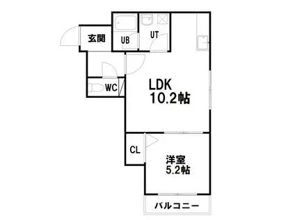 RHAM北円山(1LDK/2階)の間取り写真
