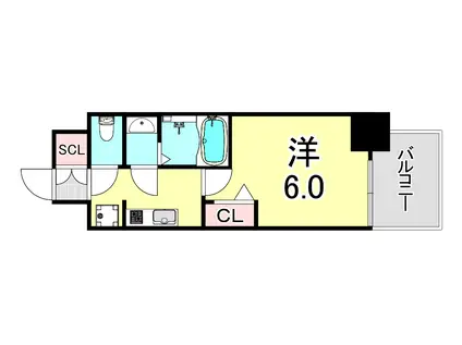 フォーリアライズ難波リアン(1K/10階)の間取り写真