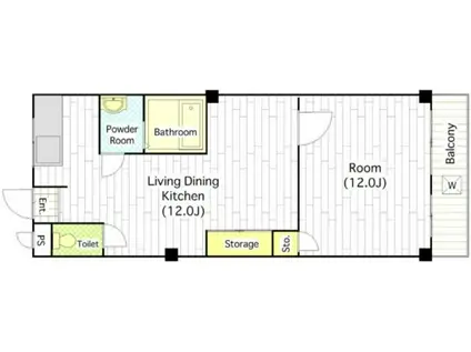 レオーネ寺田町東(1LDK/3階)の間取り写真