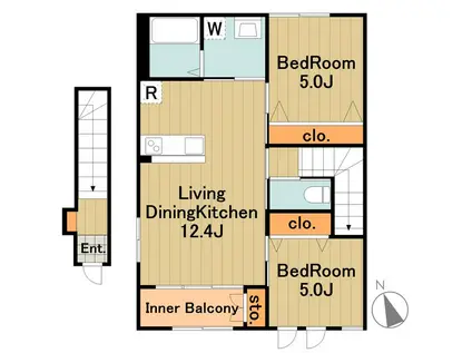 ジュアン(2LDK/2階)の間取り写真