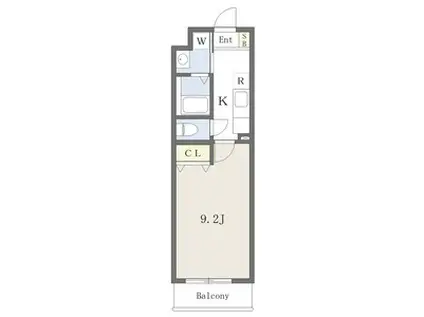 Mスクエア(1K/2階)の間取り写真