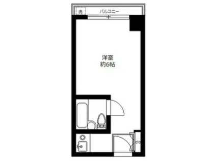 六本木ダイヤハイツ(ワンルーム/8階)の間取り写真