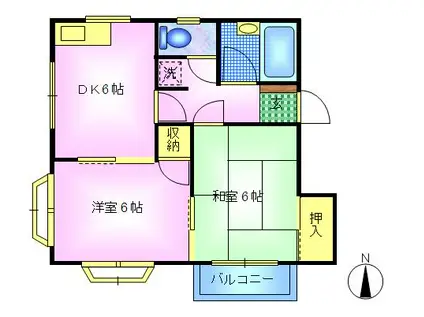 オレンヂコート(2DK/2階)の間取り写真