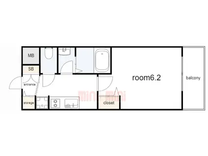 プレサンス神戸水木通ルミエス(1K/5階)の間取り写真