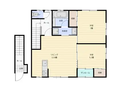 MEDALLION1(2LDK/2階)の間取り写真