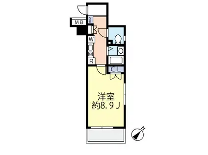 グランヴァン水天宮II(1K/6階)の間取り写真