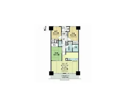 ライオンズプラザ大宮(2SLDK/10階)の間取り写真