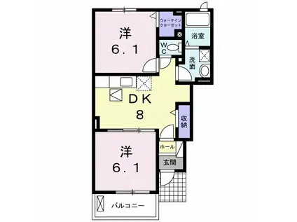 フォレスト サイド横山I(2DK/1階)の間取り写真