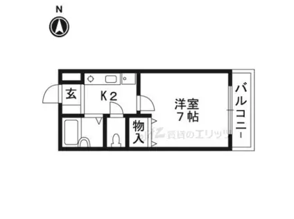 アーバンハイツ竹の内(1K/2階)の間取り写真