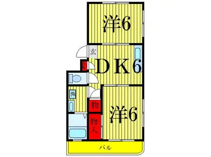 フラットスズキ(2DK/3階)の間取り写真