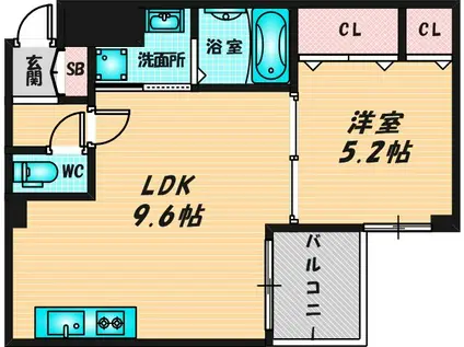 URBAN COURT FUSE(1LDK/3階)の間取り写真