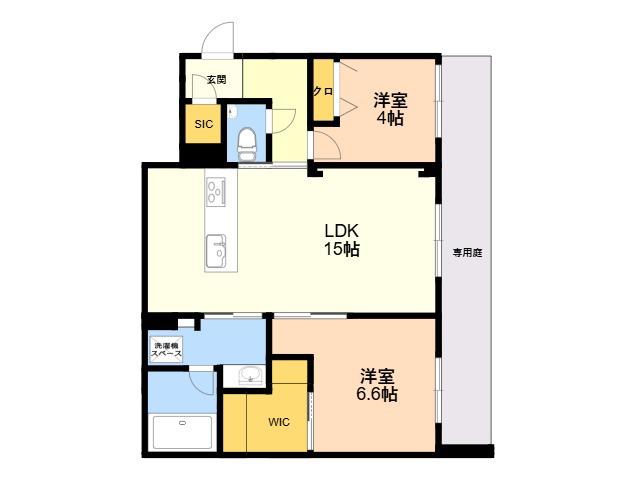 シャーメゾン高宮通(2LDK/1階)の間取り写真