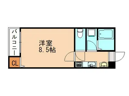 有井ベルエア近大(1K/2階)の間取り写真