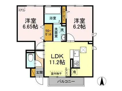 エル・ドラード A(2LDK/1階)の間取り写真