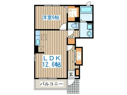千賀の台SPINACHIII(1LDK/1階)の間取り写真