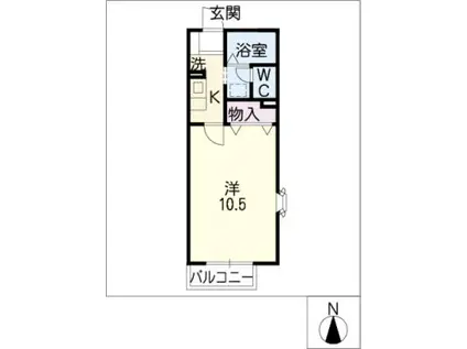 メゾン・ラポール F棟(1K/2階)の間取り写真