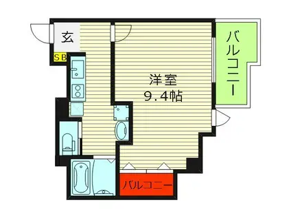 SF緑橋(1K/5階)の間取り写真