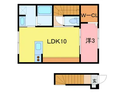 ECLAT V(1LDK/2階)の間取り写真