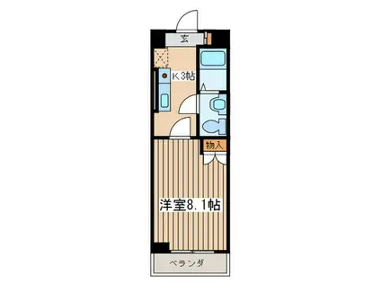 ハイブリッジ湘南III(1K/4階)の間取り写真