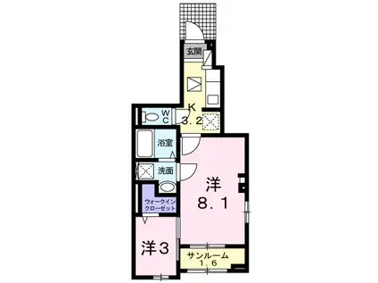 グランテクス(2K/1階)の間取り写真