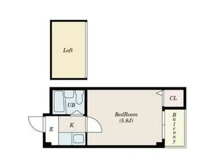 カツタビルディング3号館(1K/4階)の間取り写真