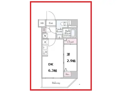 ログ東京スカイツリー(1DK/3階)の間取り写真