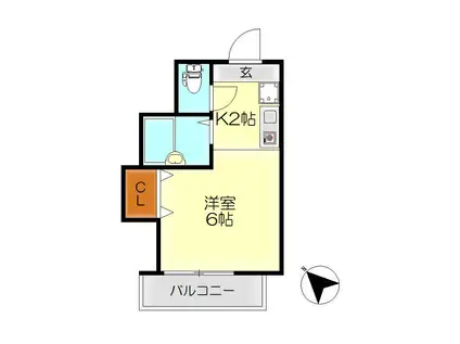 カネノリビル(1K/3階)の間取り写真