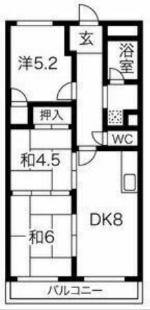 リゾティ英賀保(3LDK/3階)の間取り写真