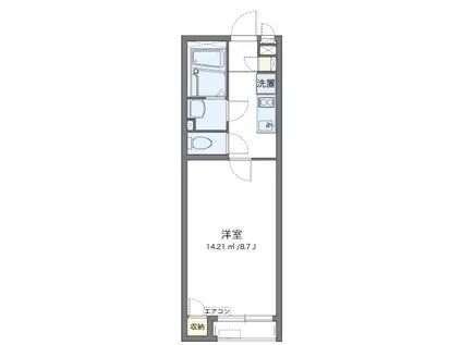 トワアモーレ(1K/2階)の間取り写真
