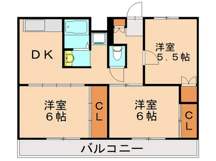 ビレッジハウス則松(3DK/4階)の間取り写真