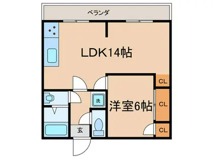 リーベンハイム(1LDK/2階)の間取り写真