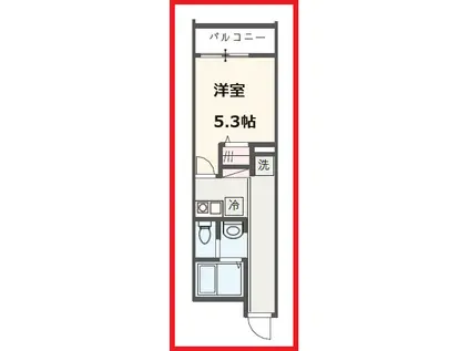 メルディア八広V(1K/1階)の間取り写真