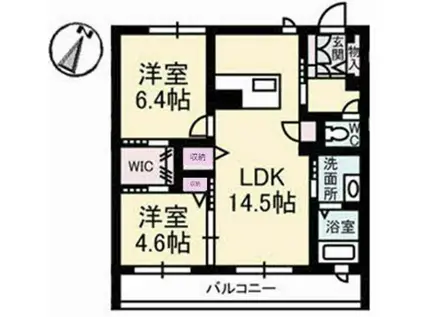 ソラーナ庚午北(2LDK/3階)の間取り写真