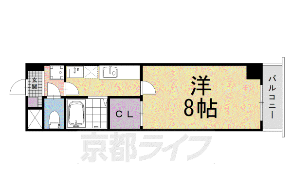 ビレイユ眞英四条柳馬場PARTII(1K/5階)の間取り写真