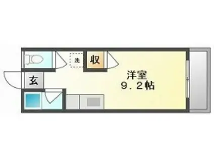 ソレイユK(ワンルーム/1階)の間取り写真