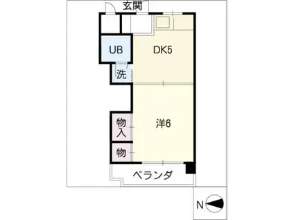 ロイヤルフラット松屋町(1DK/4階)の間取り写真