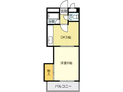 フレール清水(1DK/6階)の間取り写真